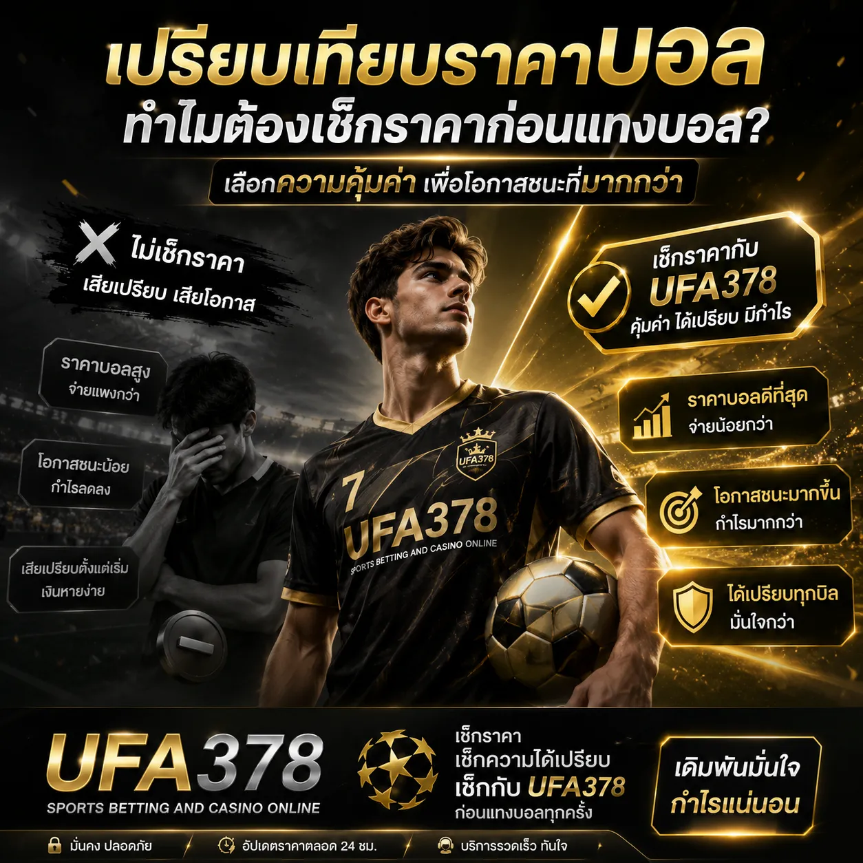 เปรียบเทียบราคาบอล ทำไมต้องเช็กราคาก่อนแทงบอลกับ UFA378